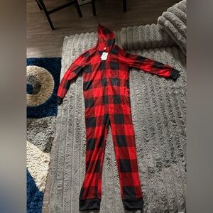 Plaid Red and Black Kids One Piece